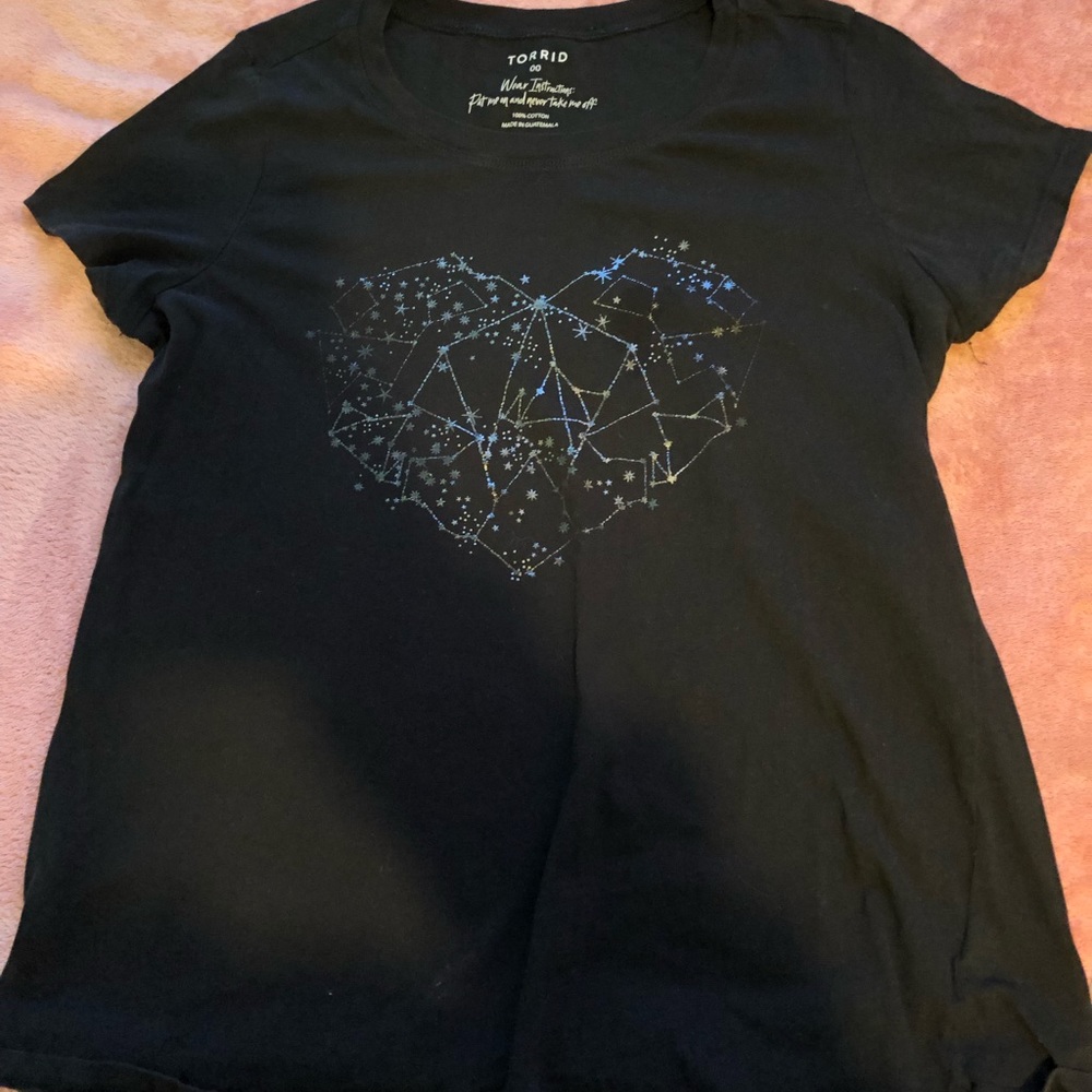 Black Shirt with Constellation Heart.